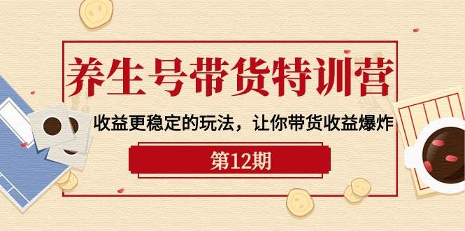 养生号带货特训营【12期】收益更稳定的玩法，让你带货收益爆炸-9节直播课-小白搞钱