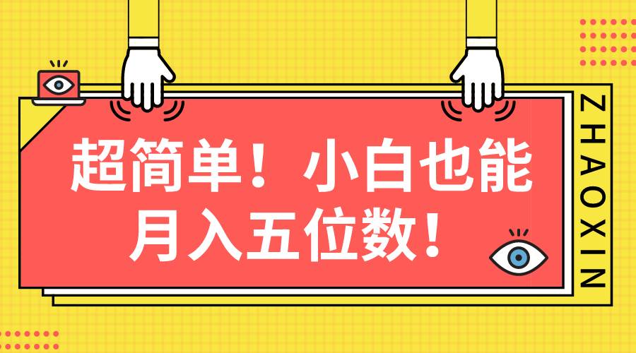 超简单图文项目！小白也能月入五位数-小白搞钱