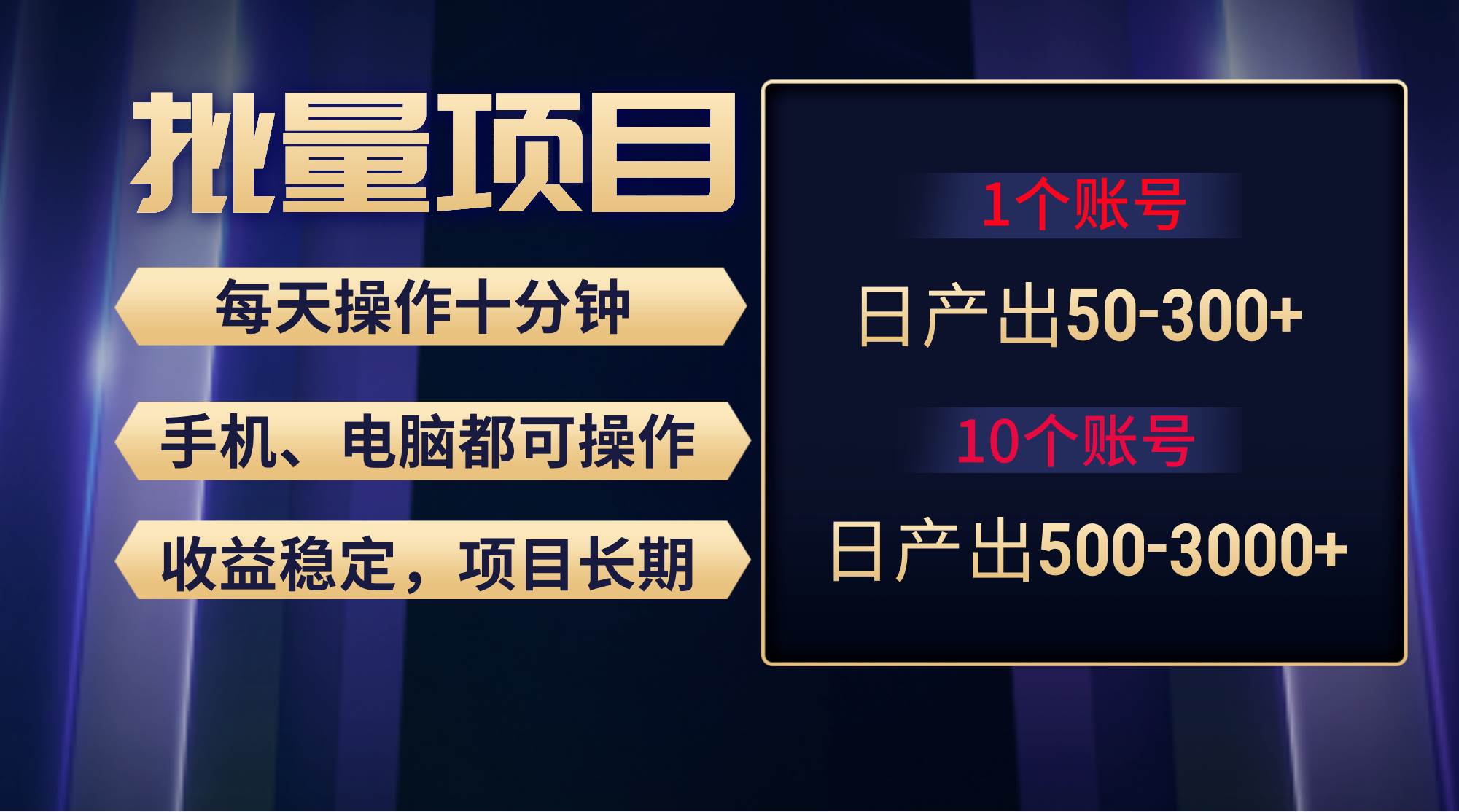 红利项目稳定月入过万，无脑操作好上手，轻松日入300+-小白搞钱