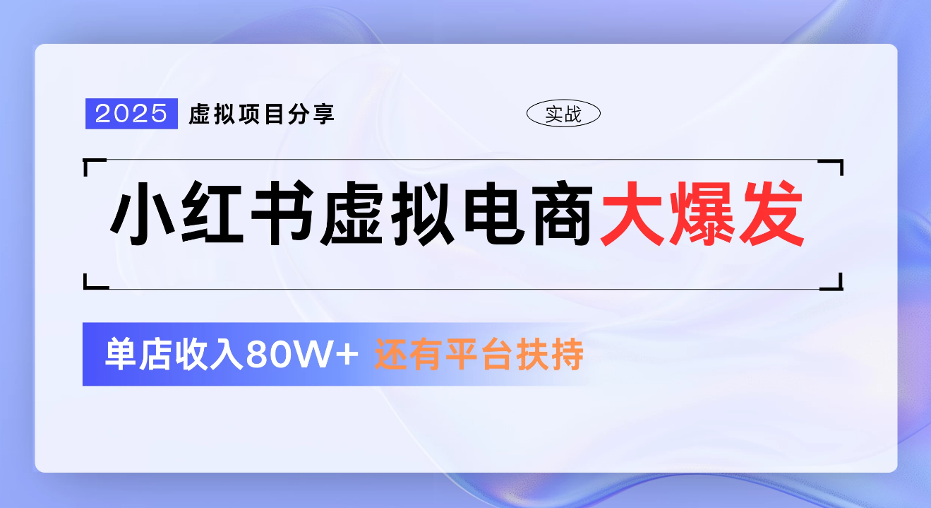 小红书虚拟电商项目，新手单店月入1W，0门槛1拖3玩法-小白搞钱
