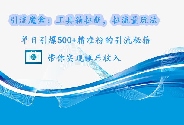 引流魔盒：工具箱拉新，拉流量玩法，单日引爆500+精准粉的引流秘籍，带你实现睡后收入-小白搞钱