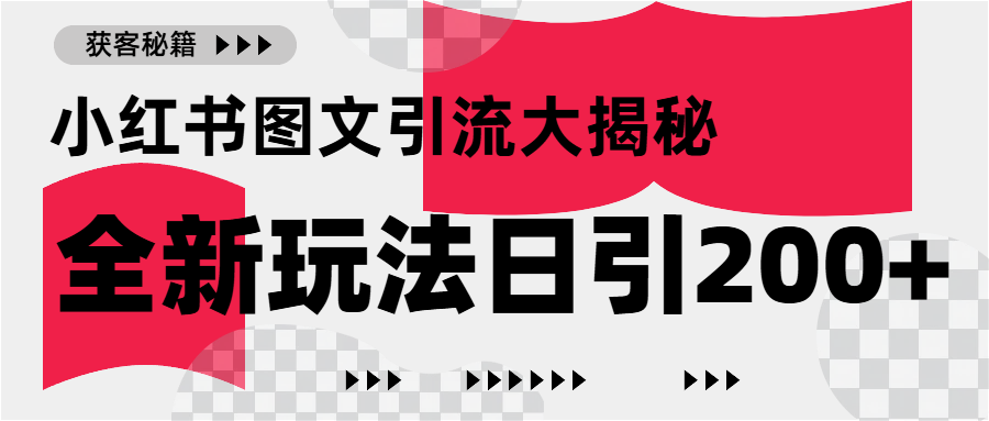 小红书图文引流，只需一张图片即可撬动百万流量，日引200+创业粉-小白搞钱