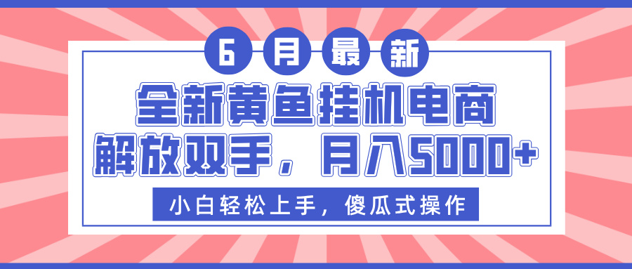 全新黄鱼挂机电商，解放双手，月入5000+-小白搞钱