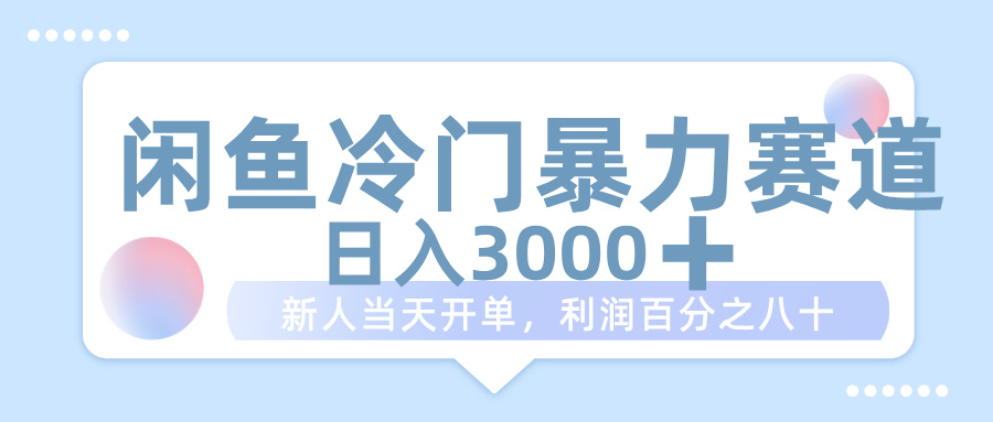 闲鱼冷门暴力赛道，一单 80%利润，新人轻松日入 1000+-小白搞钱