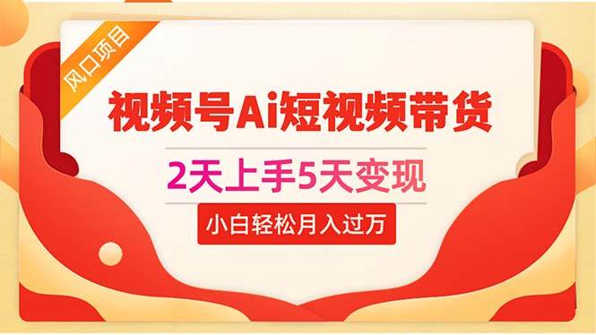 2天上手5天变现视频号Ai短视频带货0粉丝0基础小白轻松月入过万-小白搞钱