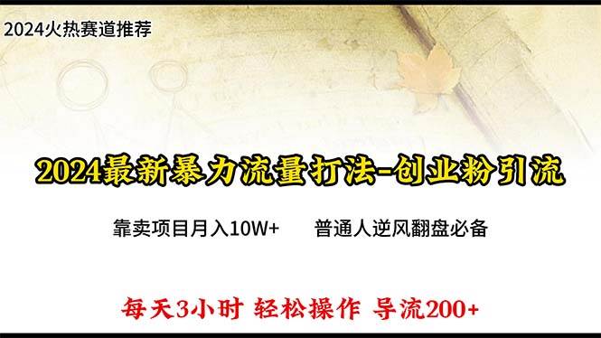 2024年最新暴力流量打法，每日导入300+，靠卖项目月入10W+-小白搞钱