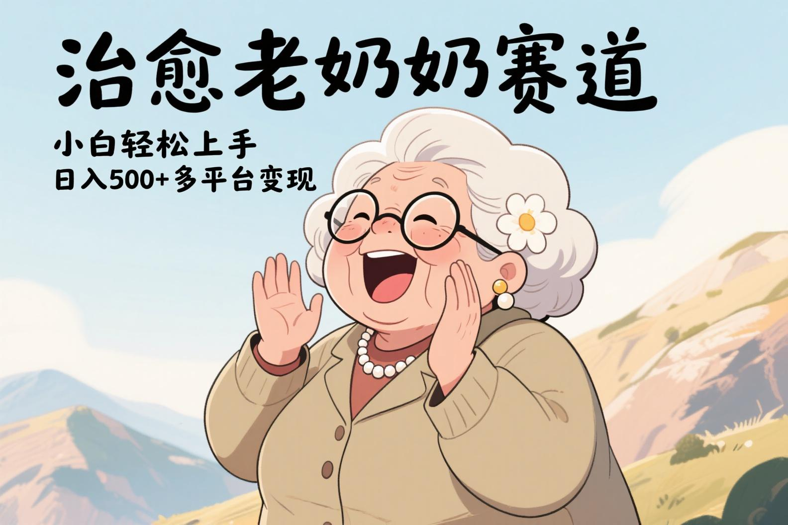 视频号治愈老奶奶赛道，小白轻松上手，日入500+多平台变现-小白搞钱