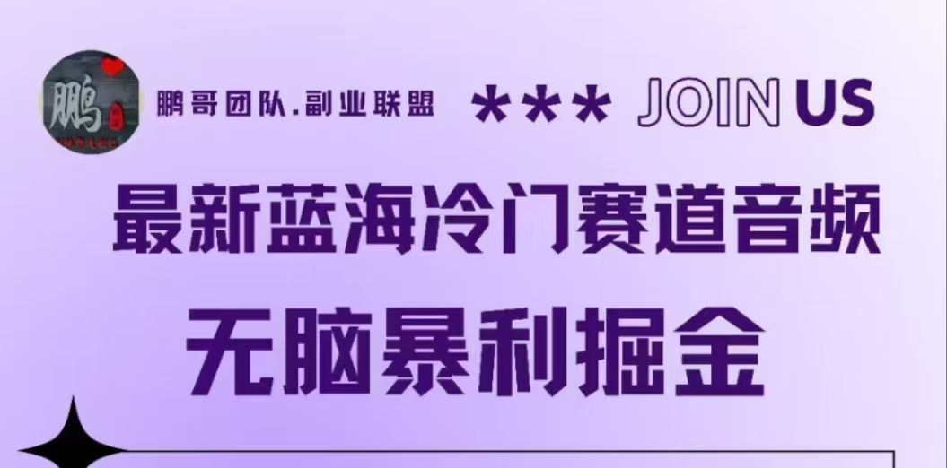 最新蓝海冷门赛道音频，无脑暴利掘金-小白搞钱