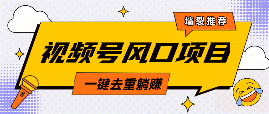 视频号风口蓝海项目，中老年人的流量密码，简单无脑，一键去重，轻松月入过万-小白搞钱
