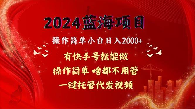 2024蓝海项目，网盘拉新，操作简单小白日入2000+，一键托管代发视频，…-小白搞钱