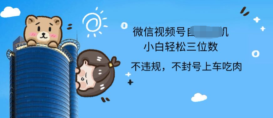 2024最新微信视频号挂机小白可上手，轻松日入三位数-小白搞钱