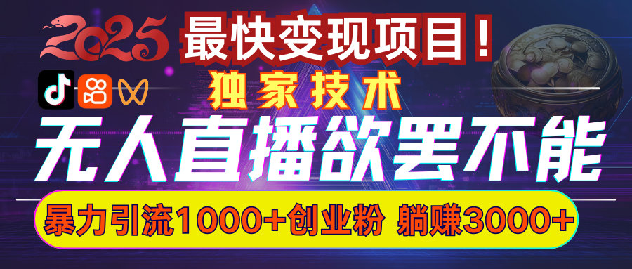 欲罢不能的无人直播引流，超暴力日引流1000+高质量精准创业粉-小白搞钱