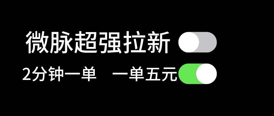 微脉超强拉新， 两分钟1单， 一单利润5块，适合小白-小白搞钱