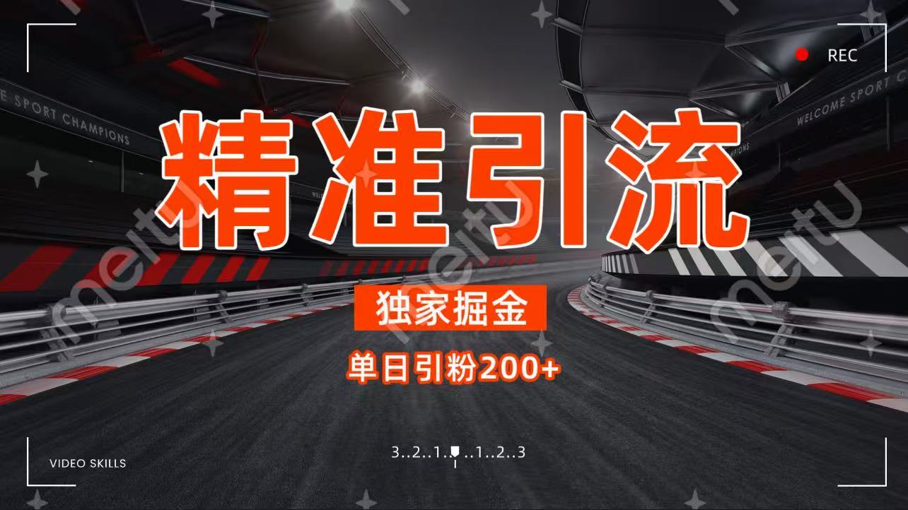 独家野路子精准引流 每日200+-小白搞钱