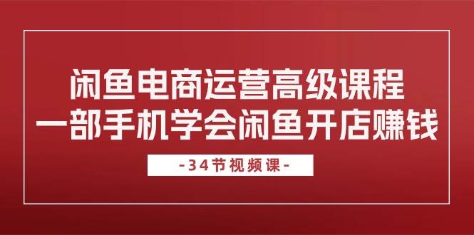 闲鱼电商运营高级课程，一部手机学会闲鱼开店赚钱（34节课）-小白搞钱