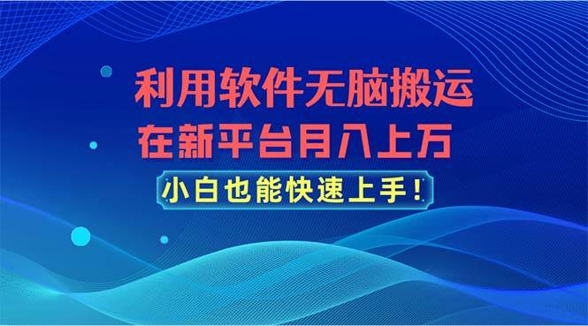利用软件无脑搬运，在新平台月入上万，小白也能快速上手-小白搞钱