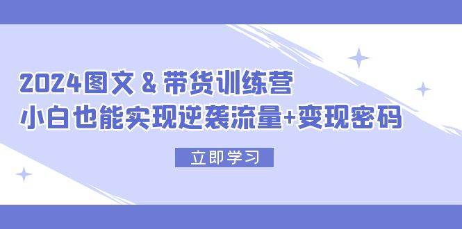 2024 图文+带货训练营，小白也能实现逆袭流量+变现密码-小白搞钱