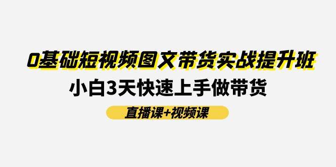 0基础短视频图文带货实战提升班(直播课+视频课)：小白3天快速上手做带货-小白搞钱