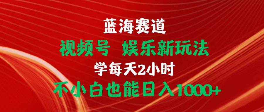 蓝海赛道视频号 娱乐新玩法每天2小时小白也能日入1000+-小白搞钱