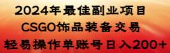 2024年最佳副业项目 CSGO饰品装备交易 轻易操作单账号日入200+-小白搞钱