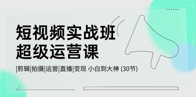 短视频实战班-超级运营课，|剪辑|拍摄|运营|直播|变现 小白到大神 (30节)-小白搞钱