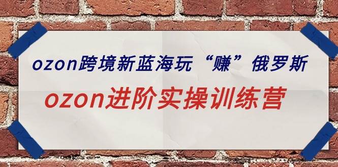 ozon跨境新蓝海玩“赚”俄罗斯，ozon进阶实操训练营-小白搞钱
