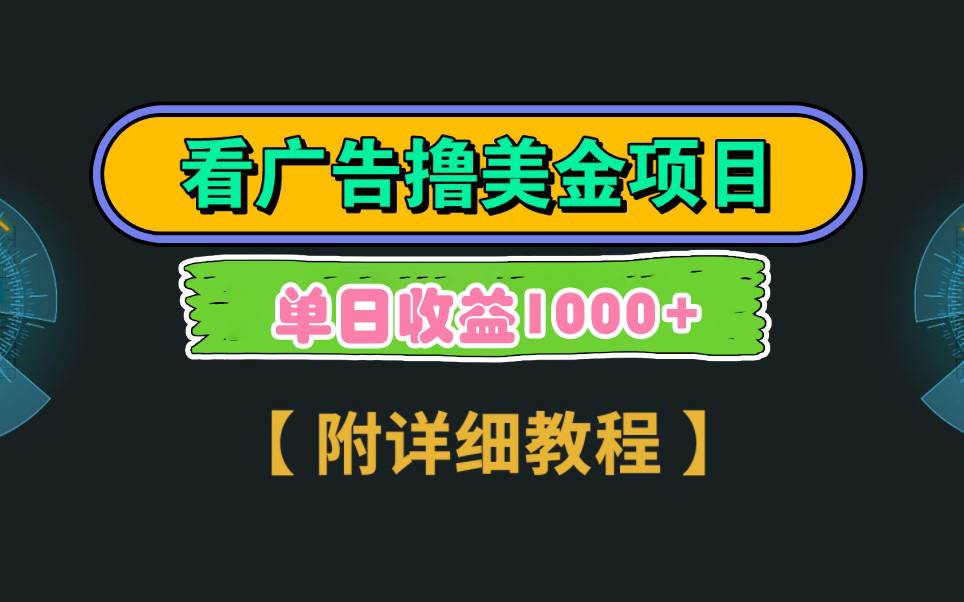 Google看广告撸美金，3分钟到账2.5美元 单次拉新5美金，多号操作，日入1千+-小白搞钱