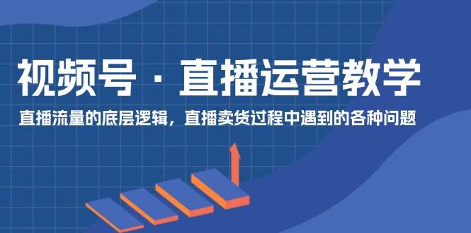 视频号 直播运营教学：直播流量的底层逻辑，直播卖货过程中遇到的各种问题-小白搞钱