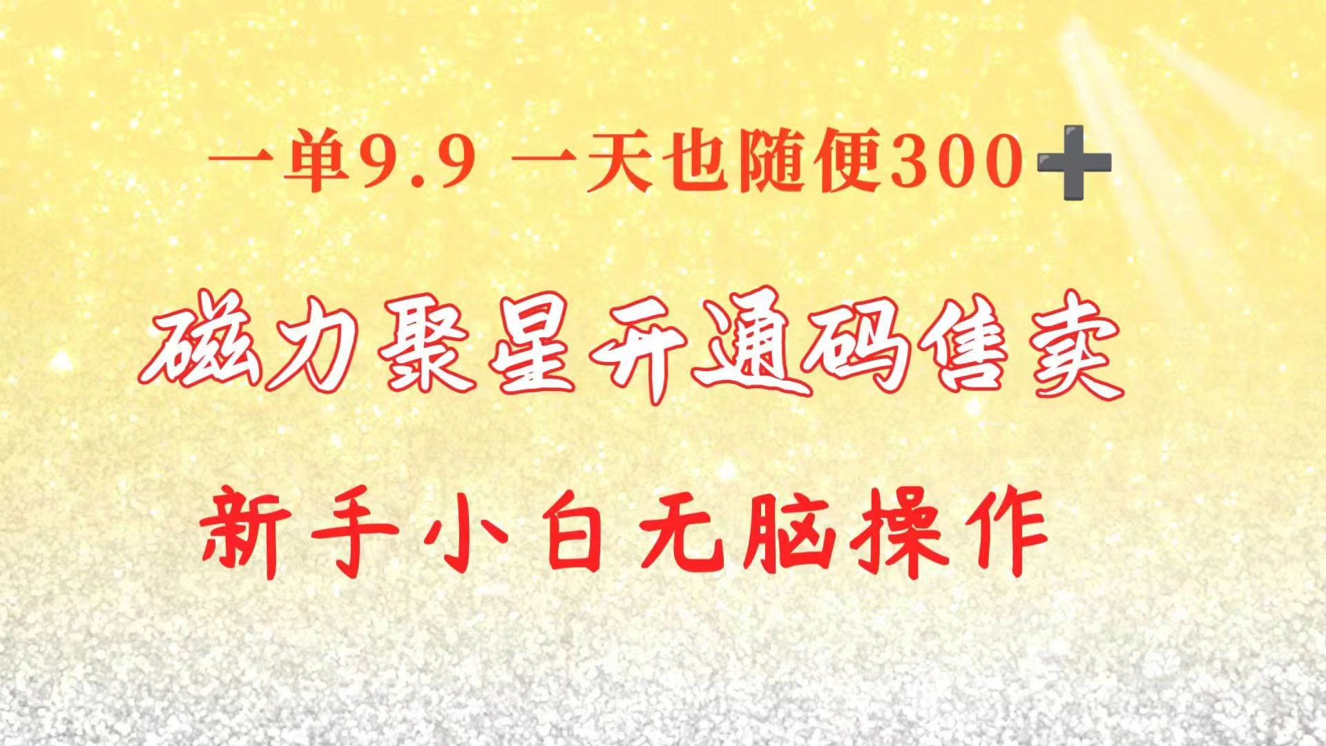 快手磁力聚星码信息差 售卖  一单卖9.9  一天也轻松300+ 新手小白无脑操作-小白搞钱