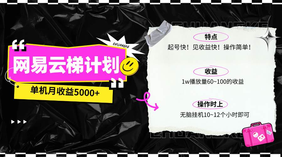 最新网易云梯计划网页版，单机月收益5000+！可放大操作-小白搞钱