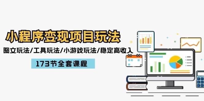 小程序变现项目玩法：图文玩法/工具玩法/小游戏玩法/稳定高收入/173节课程-小白搞钱