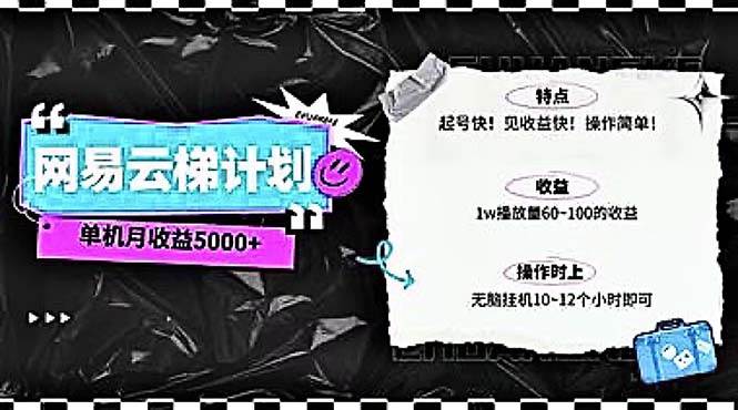 2024网易云云梯计划 单机日300+ 无脑月入5000+-小白搞钱