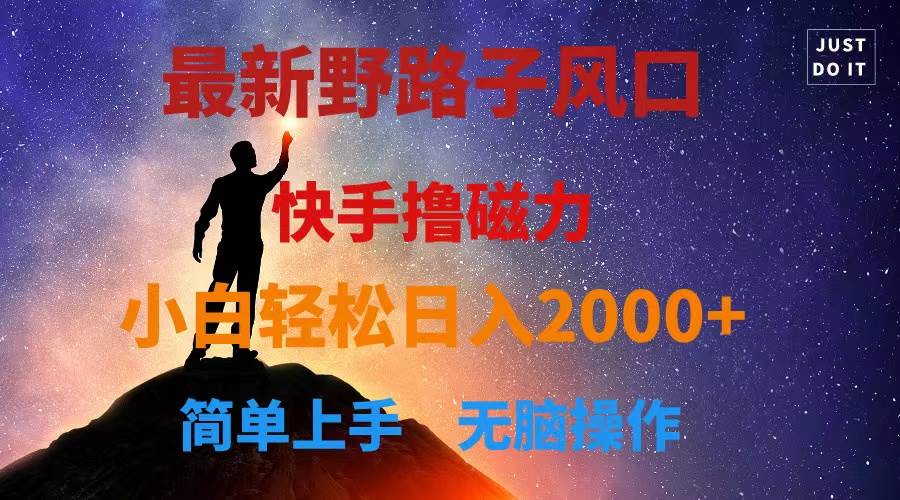 最新风口！快手撸磁力，野路子，小白无脑操作日入2000+-小白搞钱