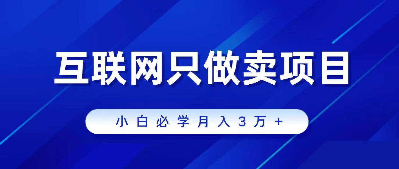 互联网的尽头就是卖项目，被割过韭菜的兄弟们必看！轻松月入三万以上！-小白搞钱