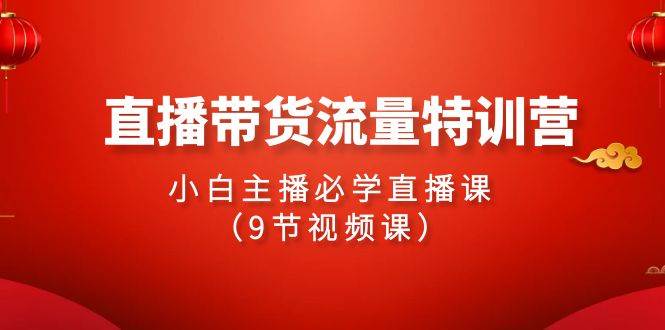 2024直播带货流量特训营，小白主播必学直播课（9节视频课）-小白搞钱
