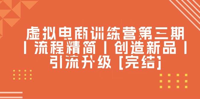 虚拟电商训练营第三期丨流程精简丨创造新品丨引流升级 [完结]-小白搞钱