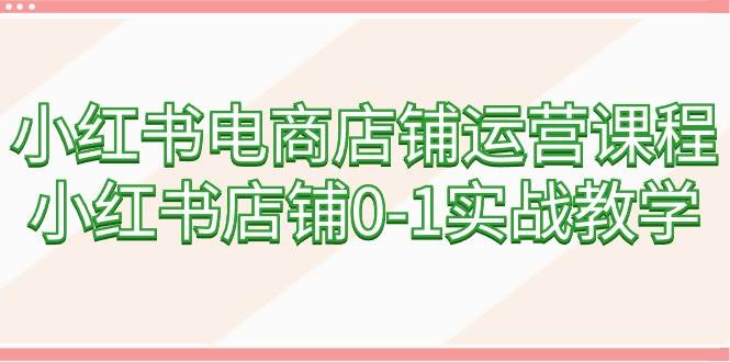 小红书电商店铺运营课程，小红书店铺0-1实战教学（60节课）-小白搞钱