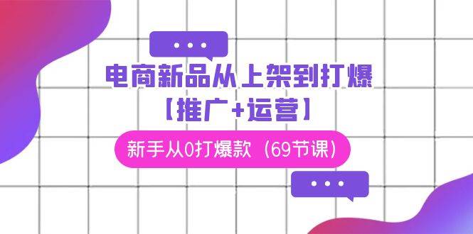电商 新品从上架到打爆【推广+运营】，新手从0打爆款（69节课）-小白搞钱