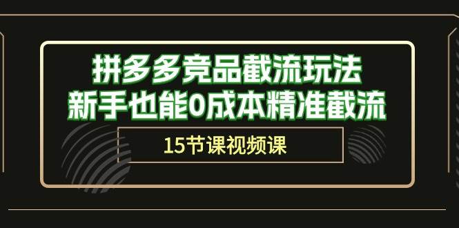 拼多多竞品截流玩法，新手也能0成本精准截流（15节课）-小白搞钱