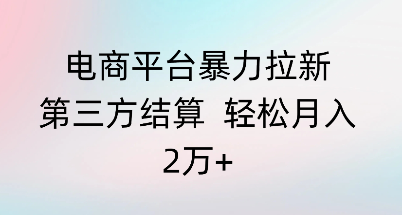 电商平台暴力拉新第三方结算 轻松月入2万+-小白搞钱