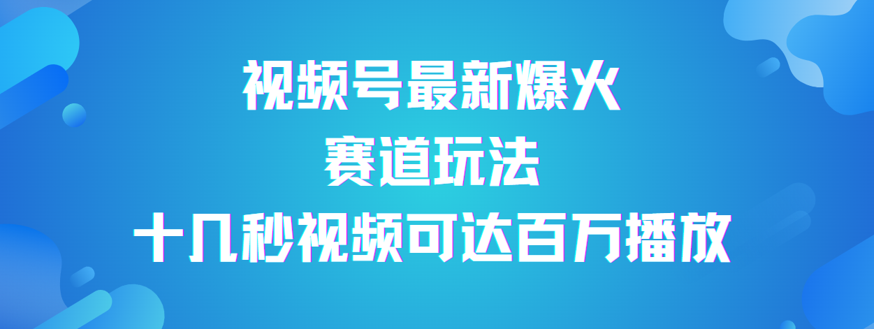 视频号最新爆火赛道玩法，流量巨大，视频制作简单，轻松月入数万-小白搞钱