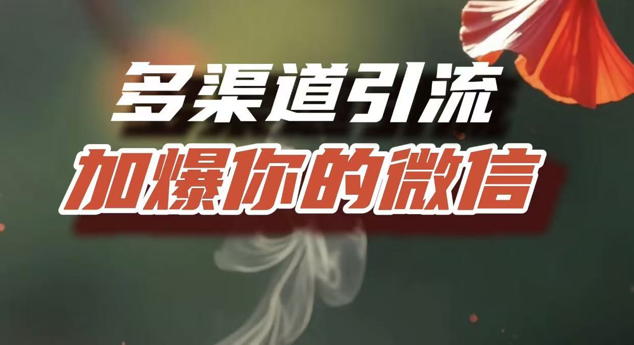 多渠道引流，加爆你的微信，把流量导入到私域，这是每一个想要在互联网赚钱的人必须掌握的底层能力-小白搞钱