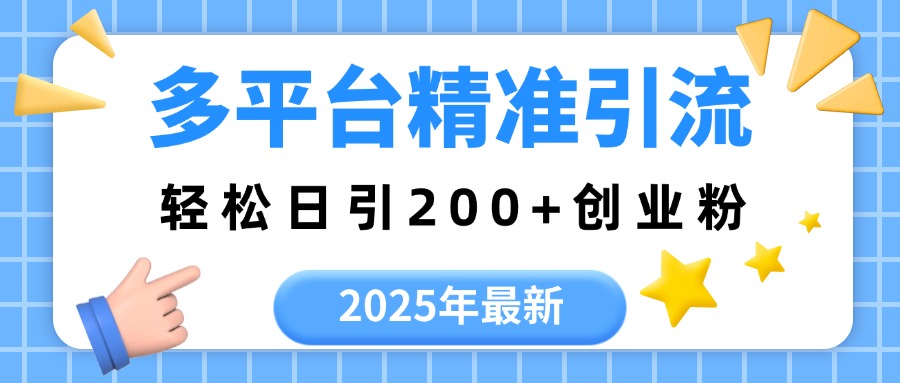 2025年最新多平台精准引流，轻松日引200+-小白搞钱