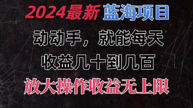 有手就行的2024全新蓝海项目，每天1小时收益几十到几百，可放大操作收…-小白搞钱