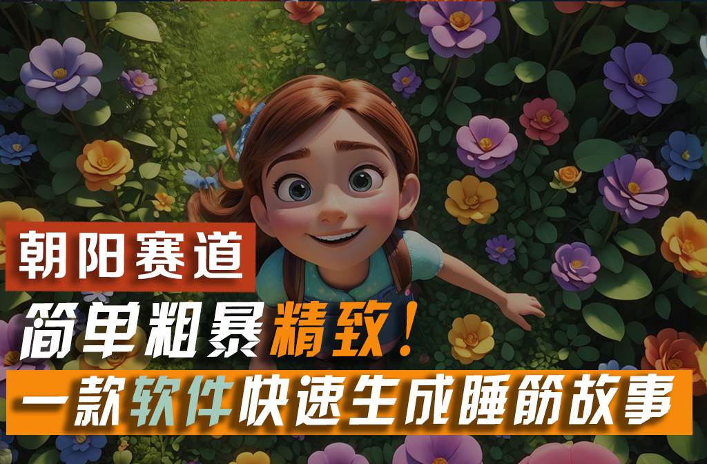 利用一款软件5分钟一条爆款睡前故事，简单粗暴精致！小白月入2w+-小白搞钱