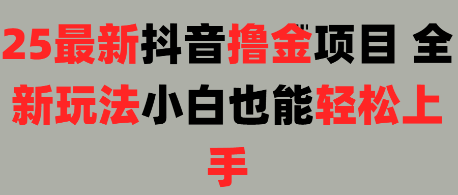 25最新抖音直播撸金项目，小白也能轻松上手！-小白搞钱