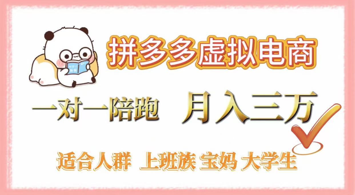 拼多多虚拟电商，一对一陪跑，月入3万，0囤货，轻资产，不发货-小白搞钱