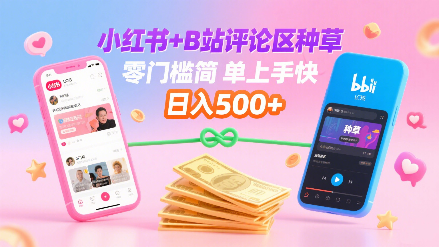 小红书+B站评论区种草，0门槛1分钟一单，只需复制粘贴，日入500+-小白搞钱