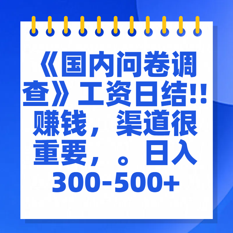 问卷调查答题，一个人在家也可以闷声发大财，小白一天2张，【揭秘】-小白搞钱
