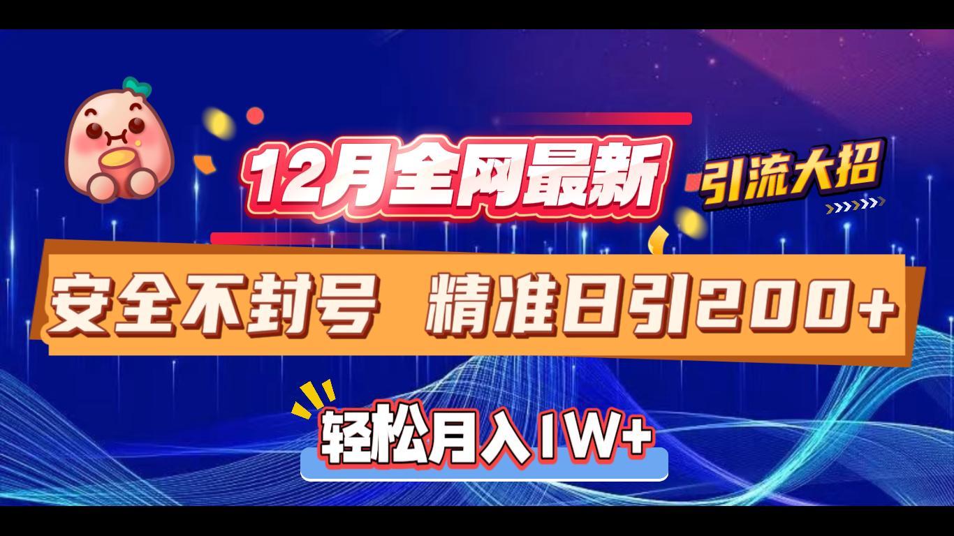 12月全网最新引流大招 安全不封号 日引精准粉200+-小白搞钱